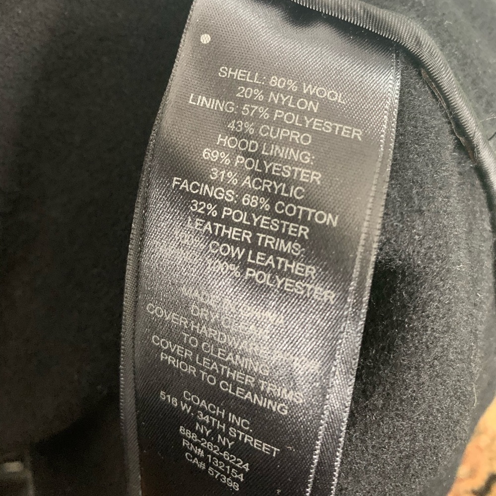 Coach New York Black Leather Trim Parka Coat - Picture 9 of 12